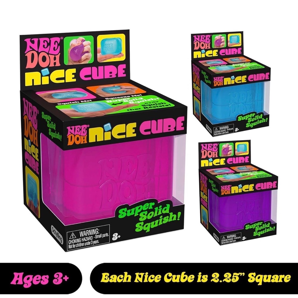 Viral NEE DOH Nice Cube Pink Fidget Toy Stress Relief Puzzle NEW
